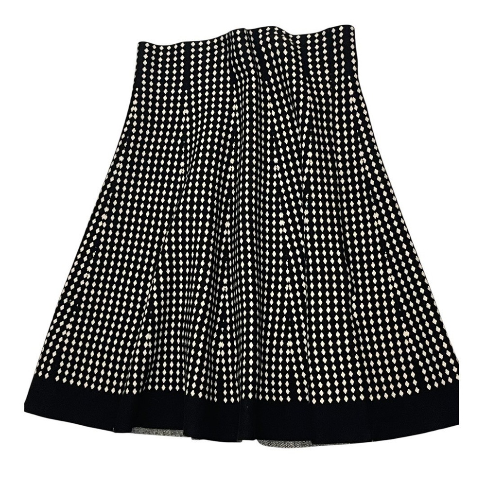 Max Studio Knit Skirt Women M/L Black White Diamond Geometric 9708614 Excellent - Picture 5 of 11